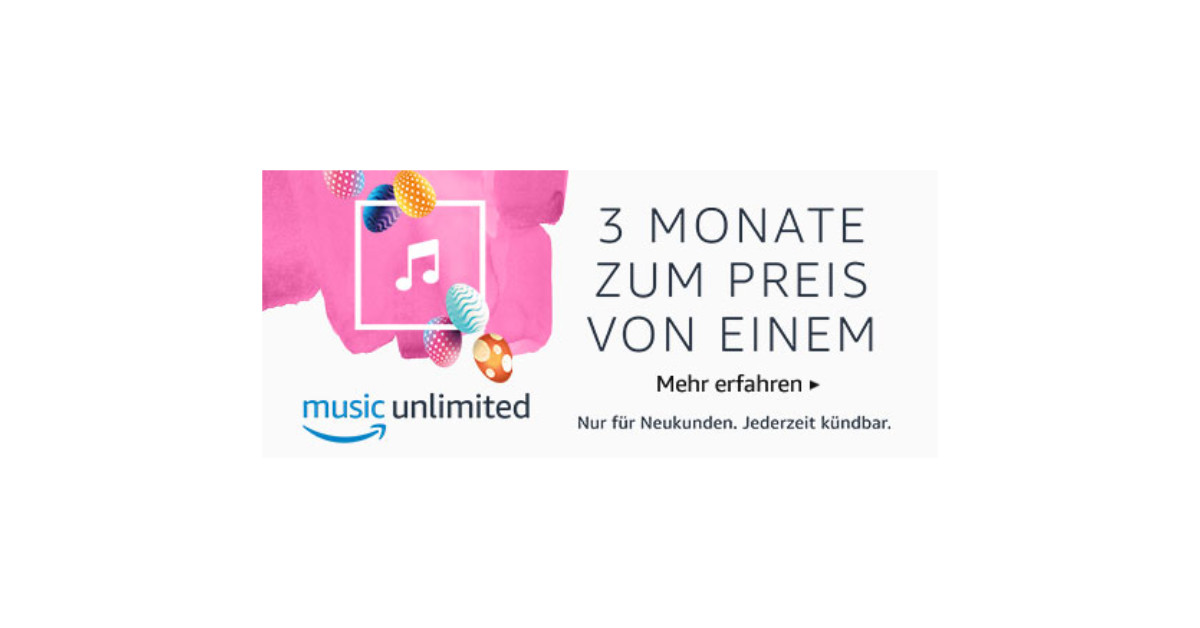 Nur noch für kurze Zeit music unlimited 3 Monate zum Preis von einem