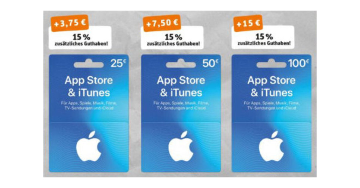 iTunes- und App-Store-Karten wieder mit Rabatt